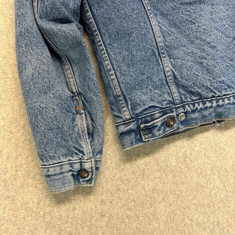 Vintage‎ Levi's Unisex Trucker Jacket Light Blue Denim Sherpa Lined USA Made 34R